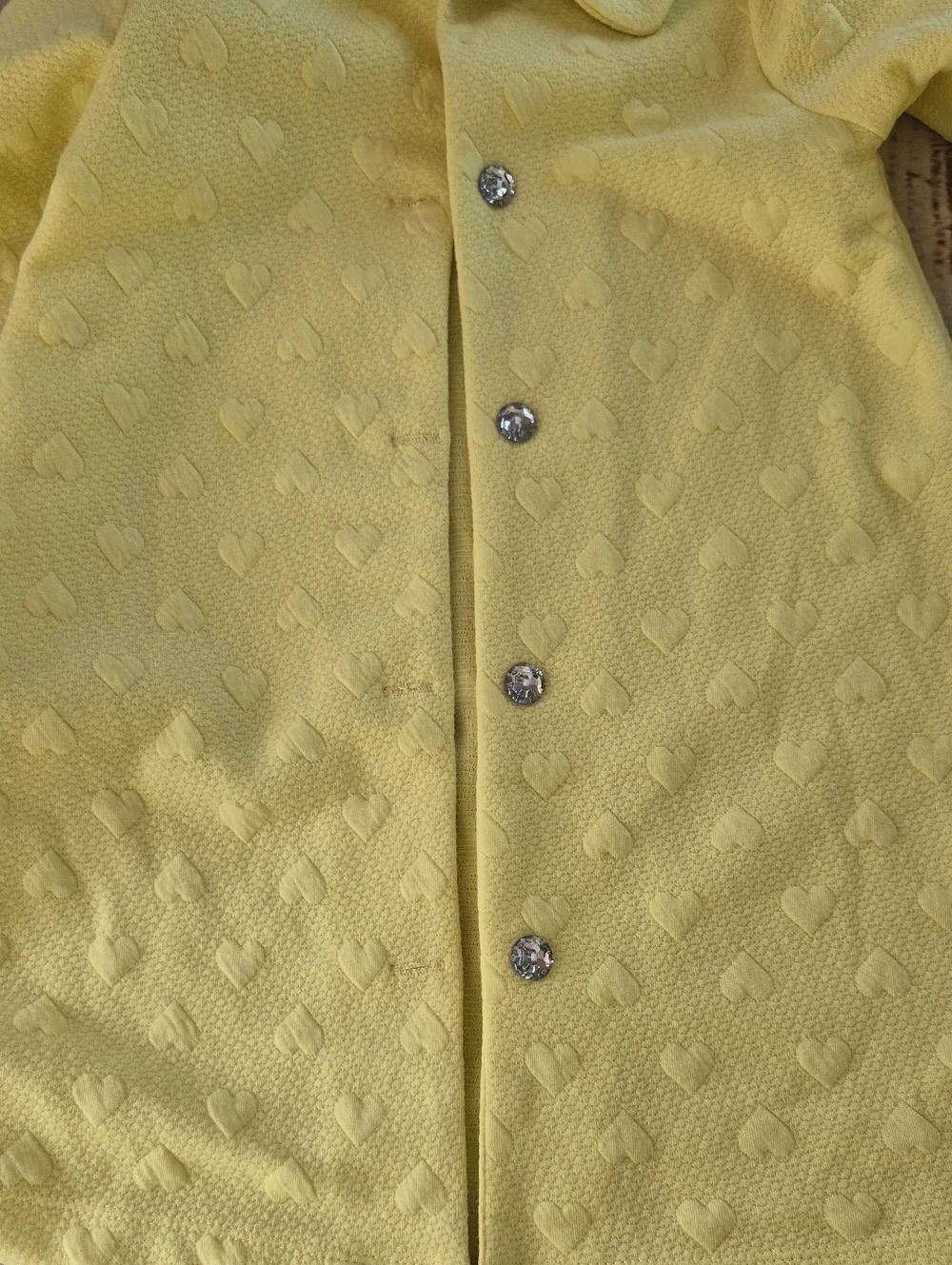 Nannette Kids Heart Print Coat Yellow‎ Size 4T